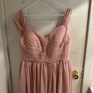 Elegant Pink Pleated Dress
